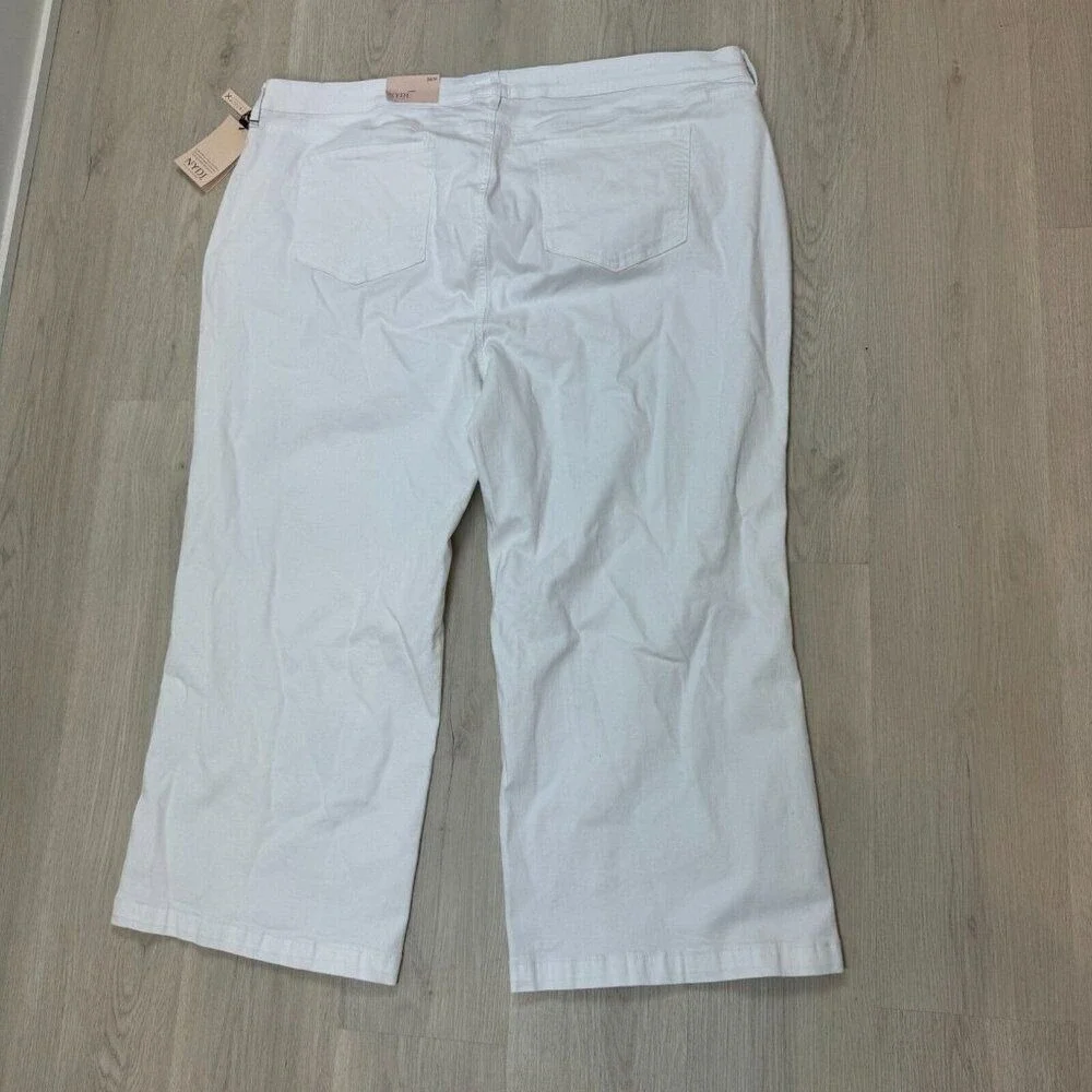 NYDJ Teresa Wide‎ Leg Ankle Jeans Womens 26W Optic White WFOZKA8105